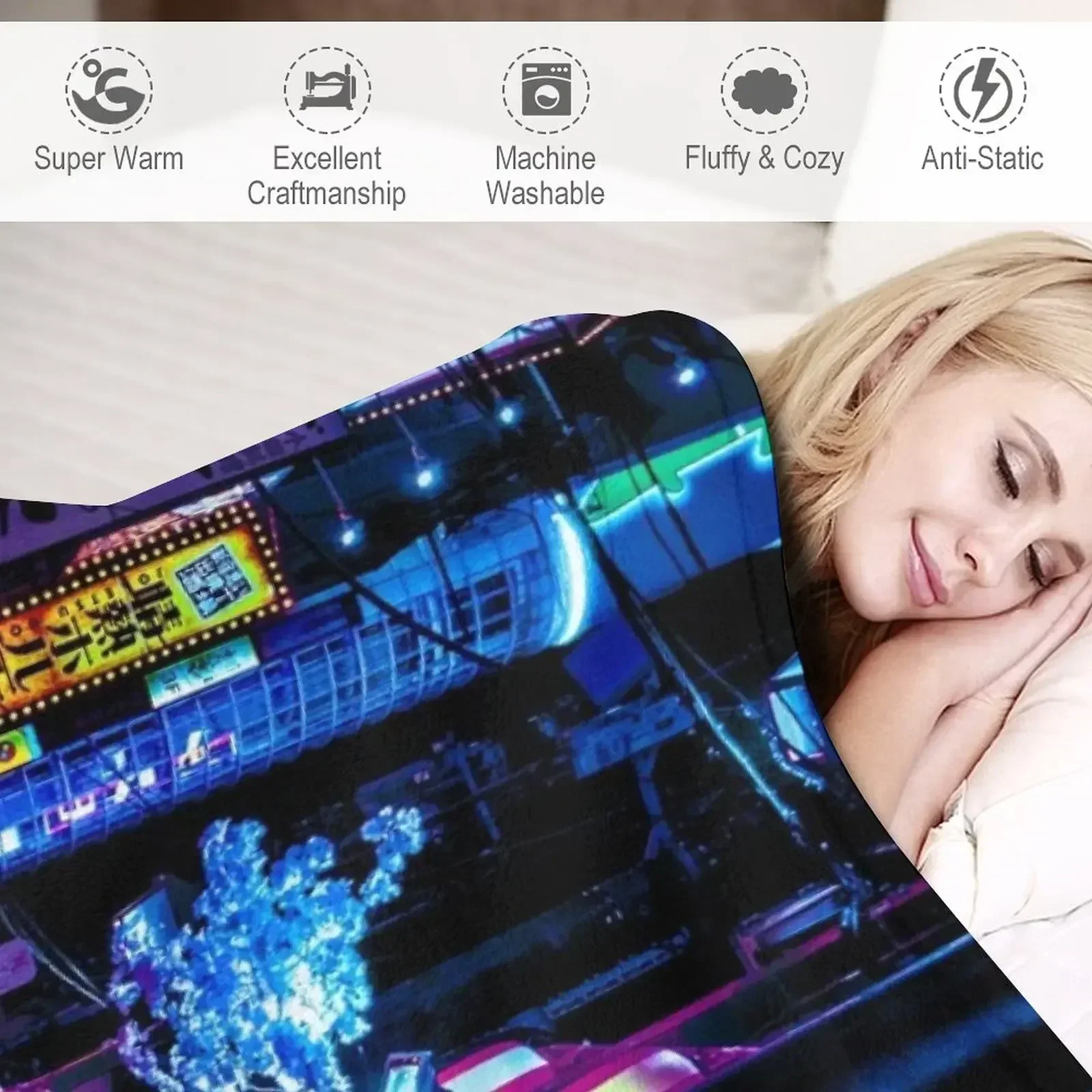 Niebieski koc z motywem ulic T – Luxury Bags Tokyo recenzja i cena
