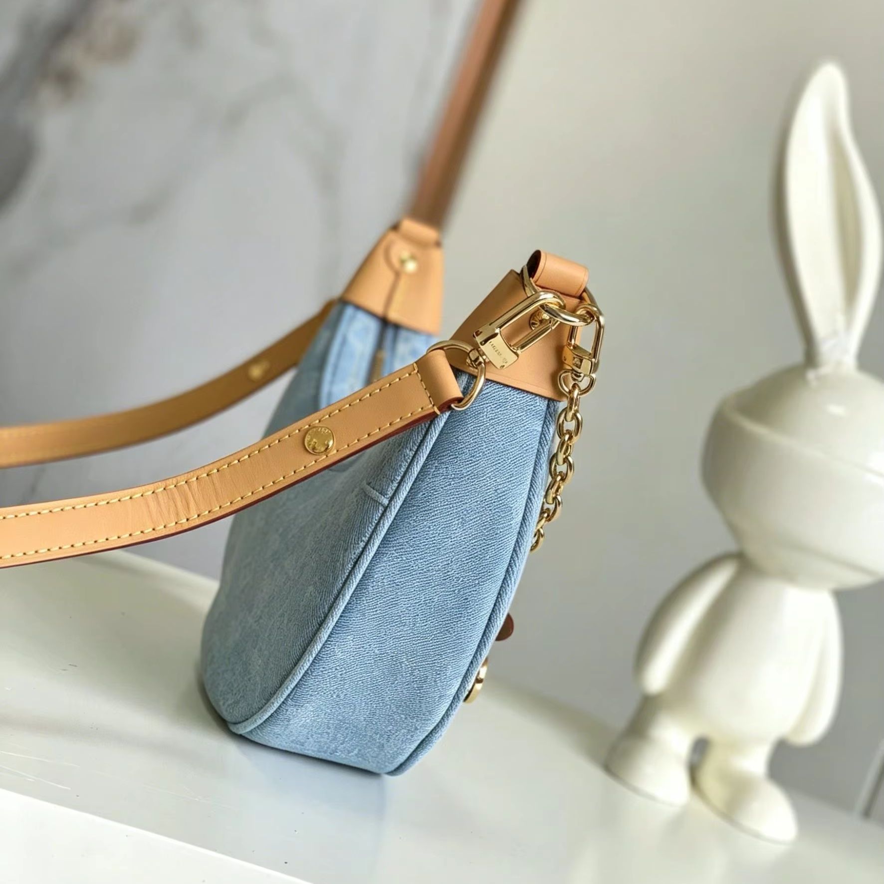 Jasnoniebieska żakardowa dżins – Luxury Bags Denim recenzja i cena